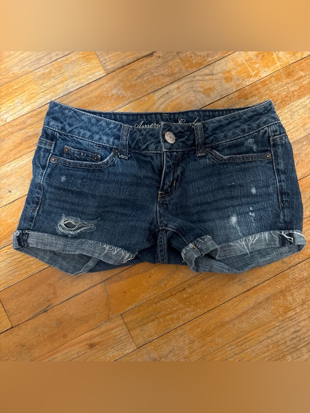 Dark Wash Roll-Cuff Denim Short - Women's
